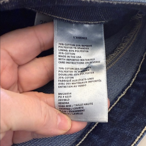 L' Agence Kendra Cropped Flare Jean - Lavelle Size 28 - Picture 9 of 11